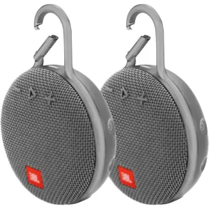 2 Units JBL Clip 3 Portable Waterproof Wireless Bluetooth Speaker Gray