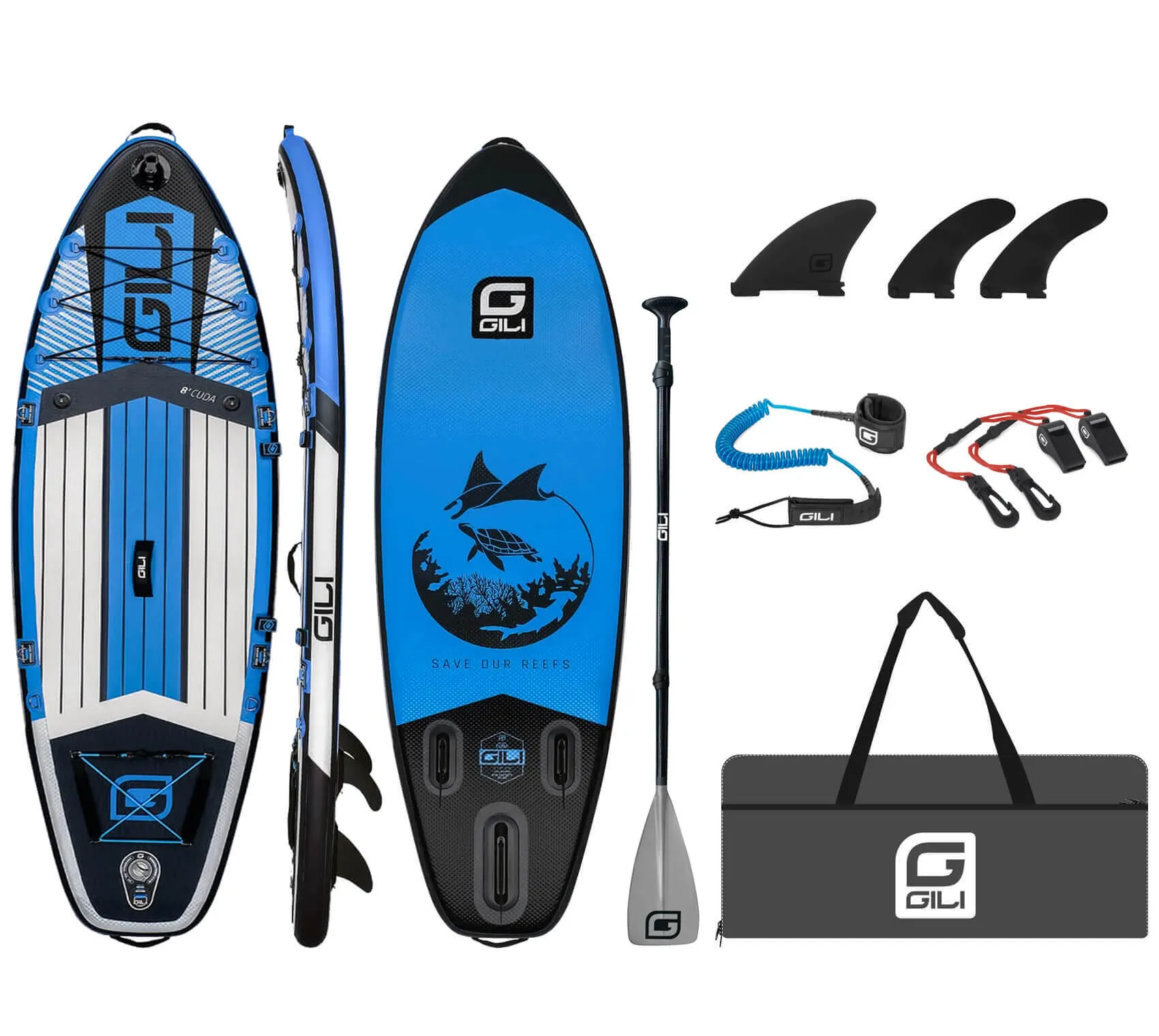 8' / 9' Cuda Inflatable Stand Up Paddle Board for Kids