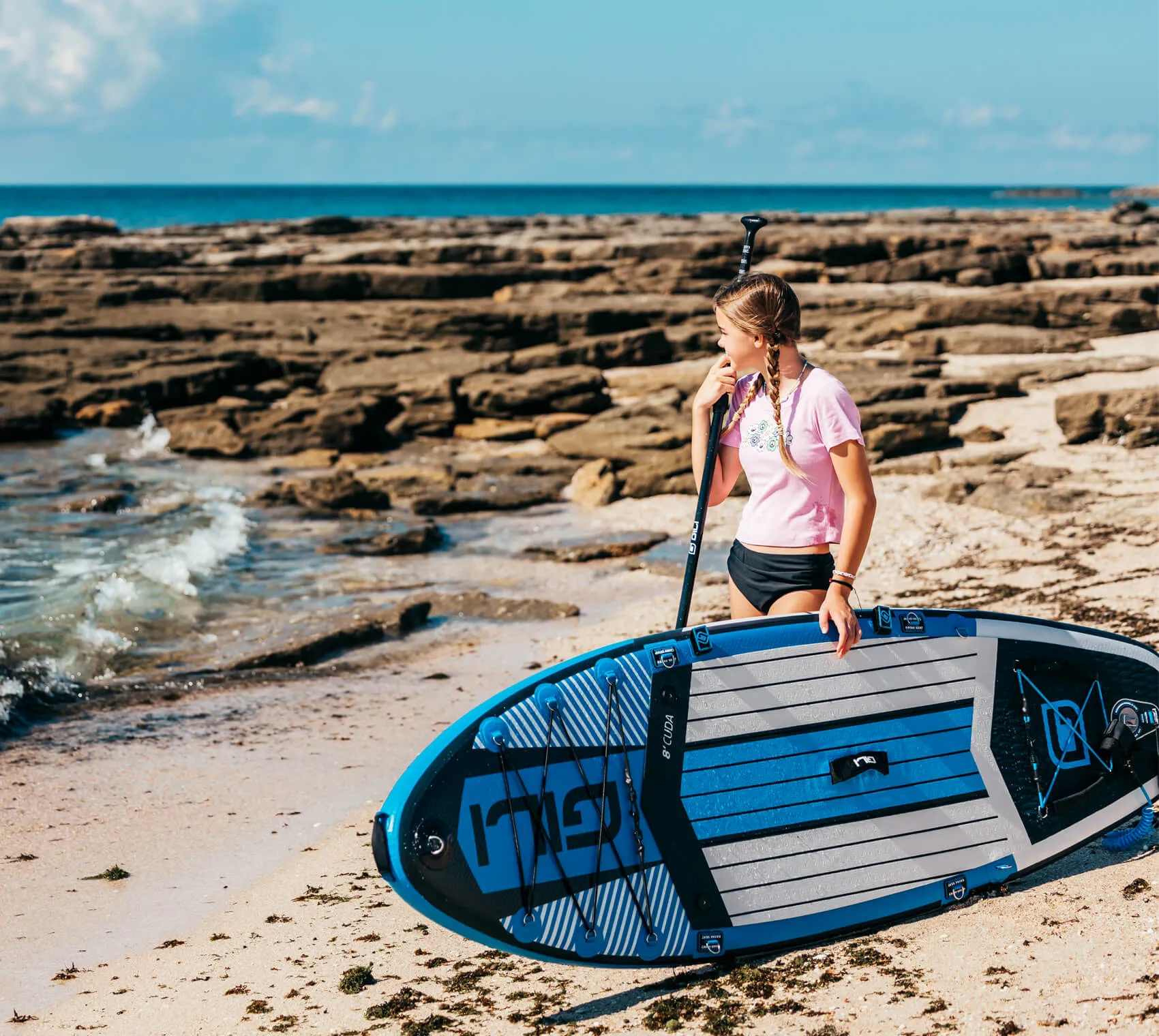8' / 9' Cuda Inflatable Stand Up Paddle Board for Kids