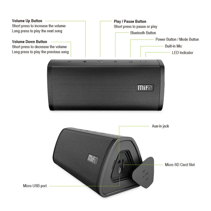 A10 Portable Waterproof And Dustproof Outdoor Speaker With Class-G Amplifiers And Enhanced Battery Life