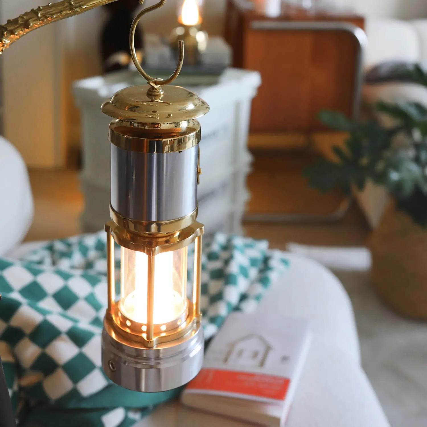 Cast Aluminum & Brass Miners LED Lantern