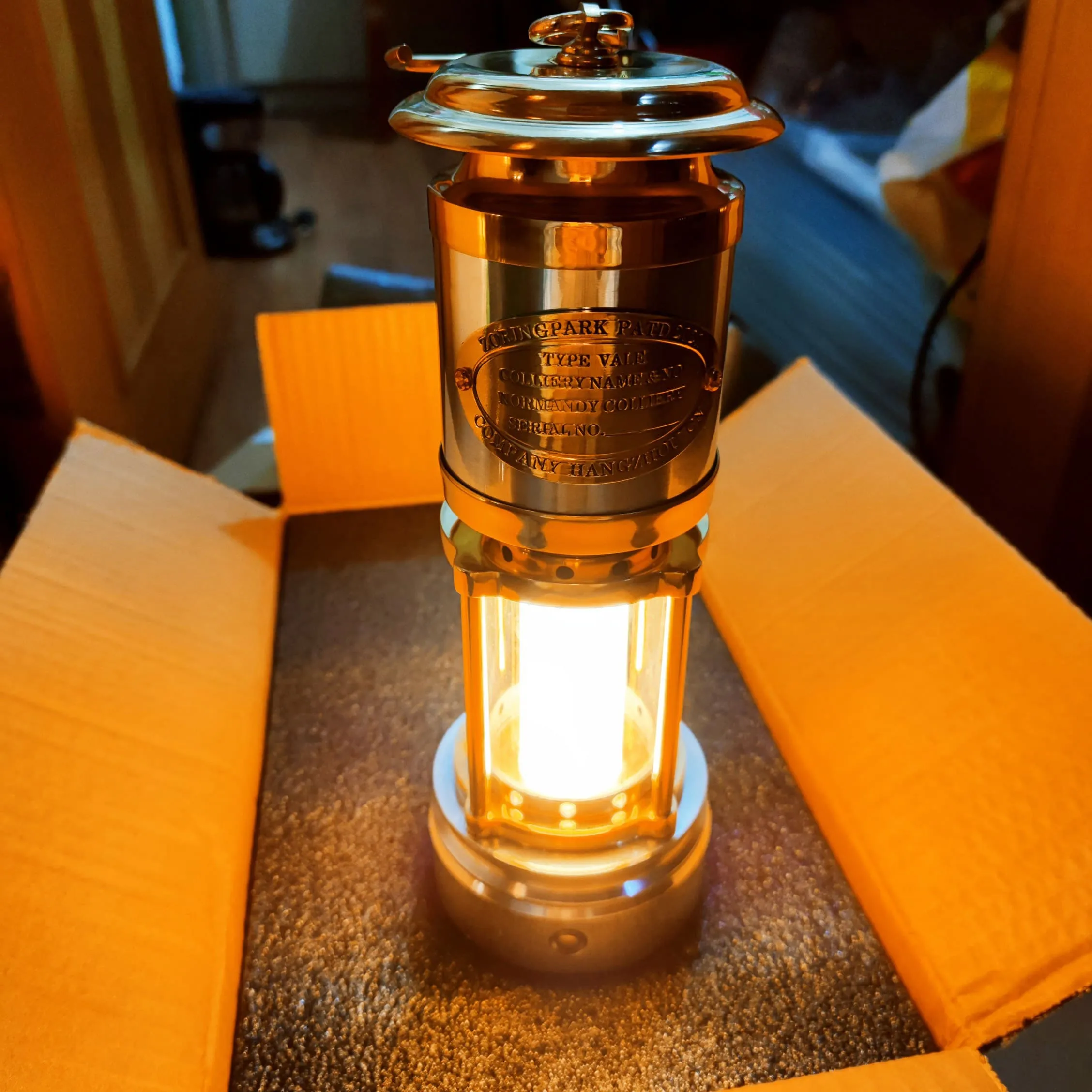 Cast Aluminum & Brass Miners LED Lantern