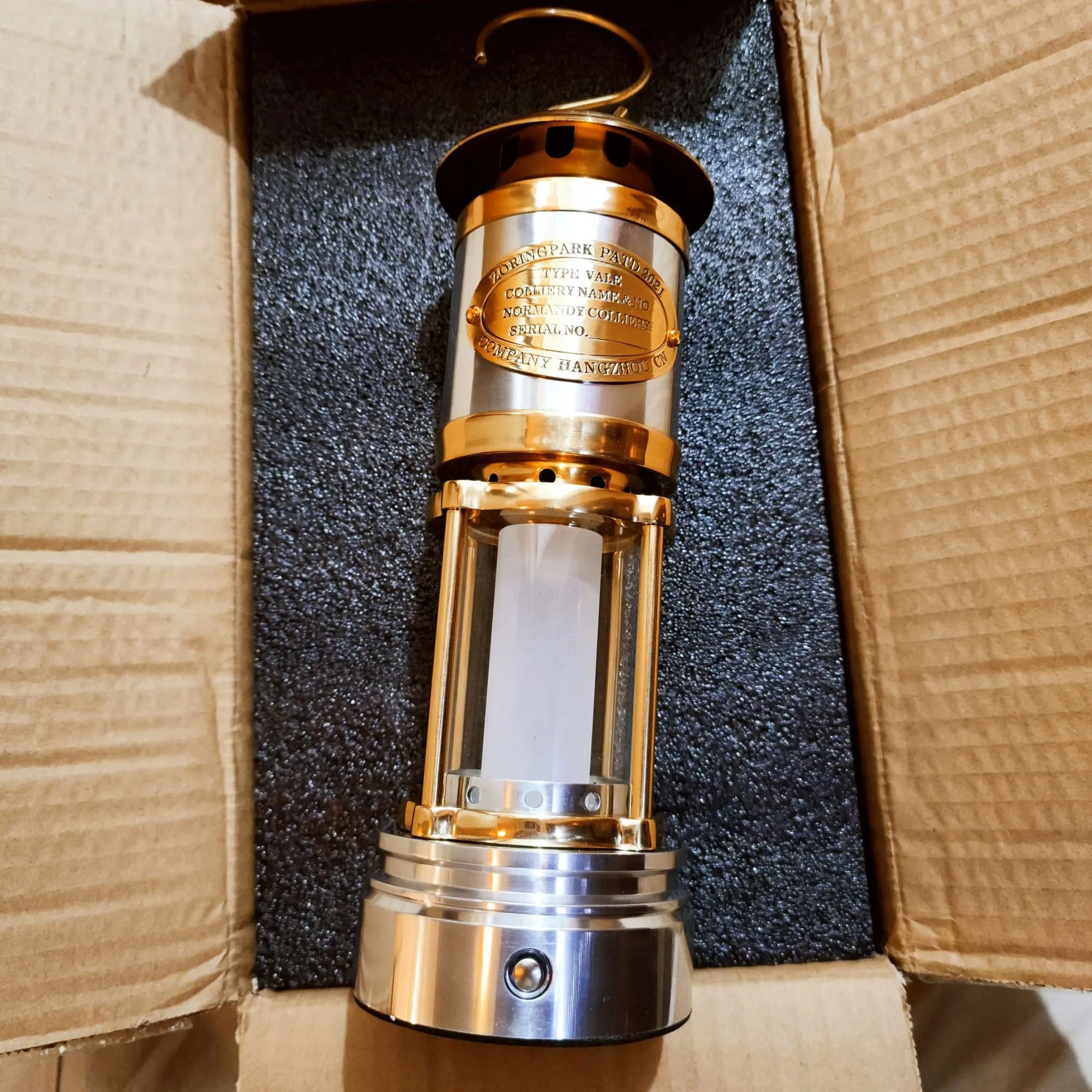 Cast Aluminum & Brass Miners LED Lantern