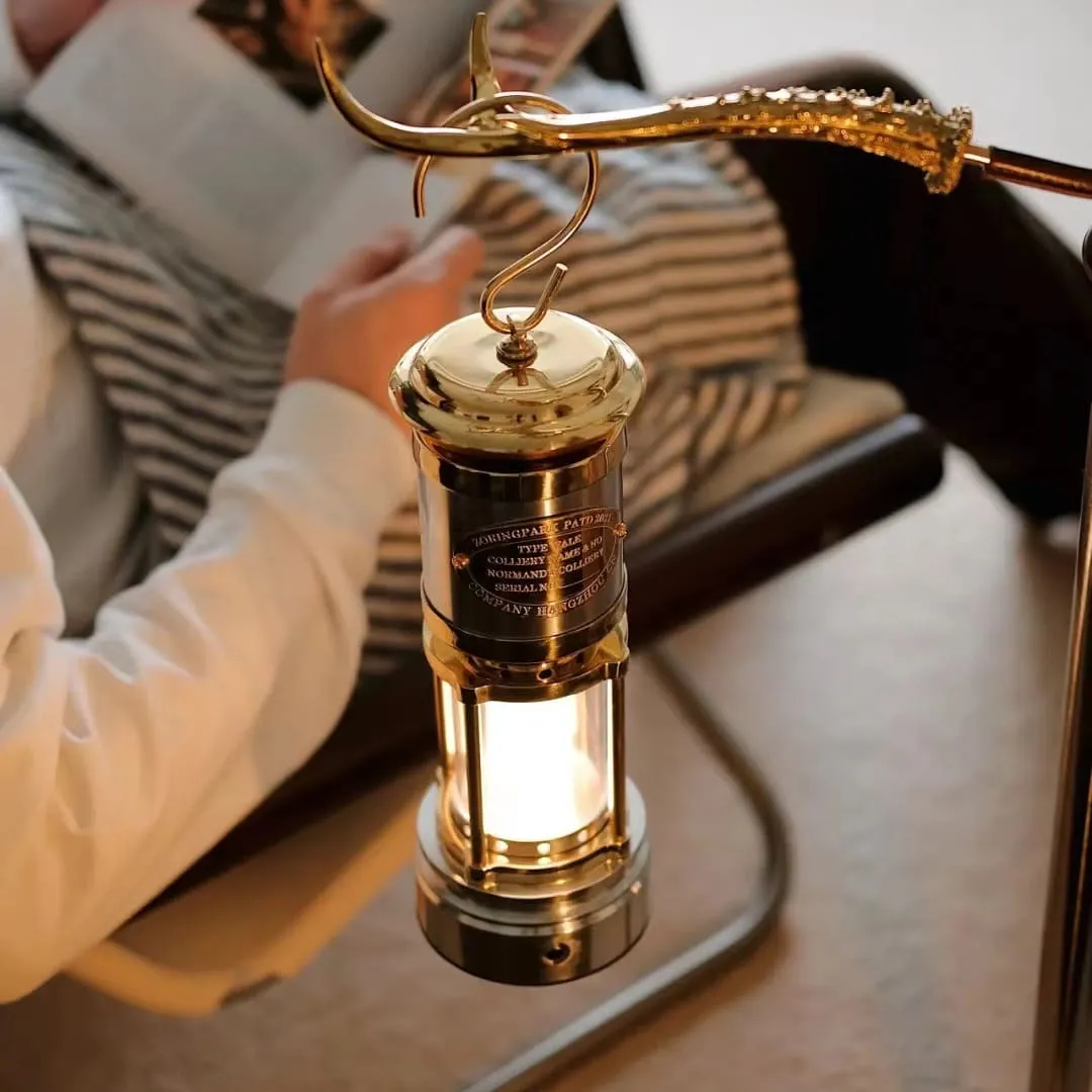 Cast Aluminum & Brass Miners LED Lantern
