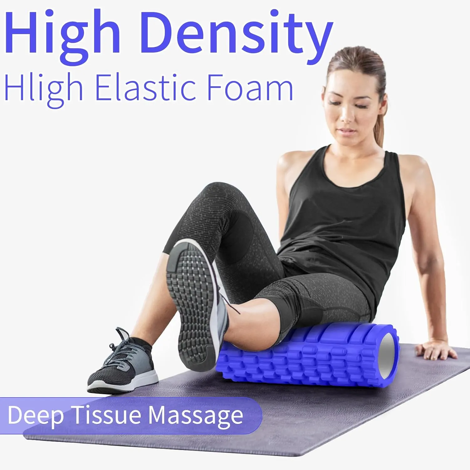 Foam Roller - High Density Exercise Roller for Deep Tissue Muscle Massage | Muscle and Back Roller for Fitness | Physical Therapy | Yoga and Pilates | Gym Equipment (Pack of 1 | Blue)