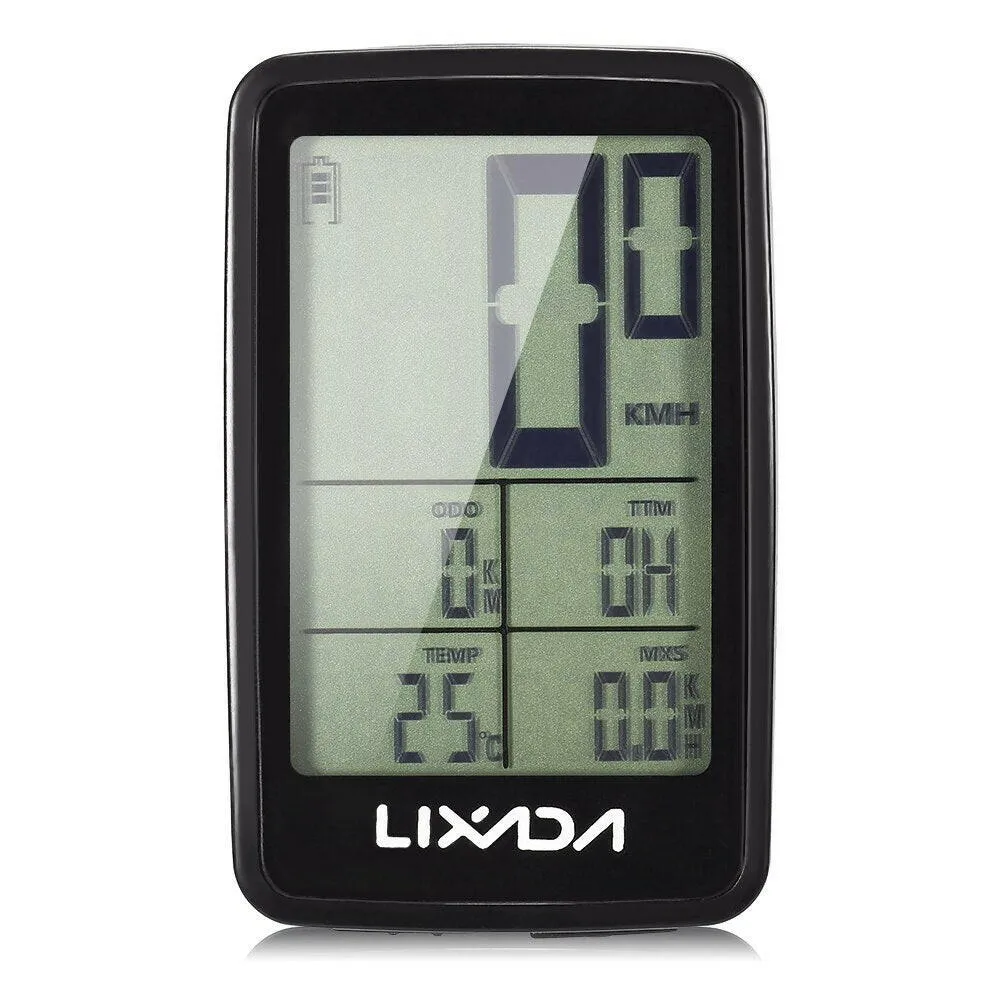 LIXADA BKV-1206 Wireless Bike Speedometer USB Rechargeable Bike Cycling Computer Bicycle Speed Meter Odometer Bicycle Computer