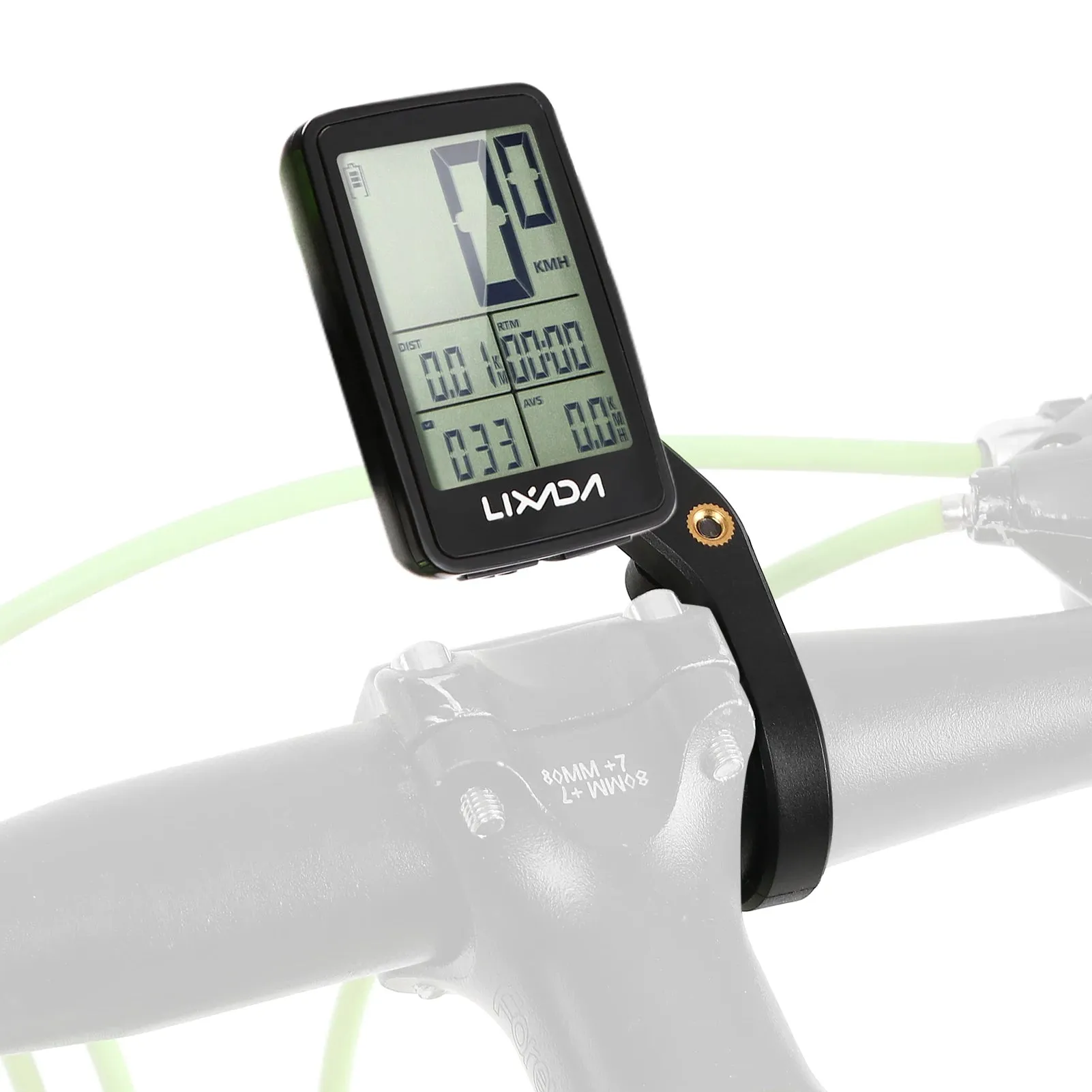 Lixada Speedometer OdometerLCD Digital Display Rechargeable Wireless Bike Cycling Computer Waterproof Riding Bike Accessories