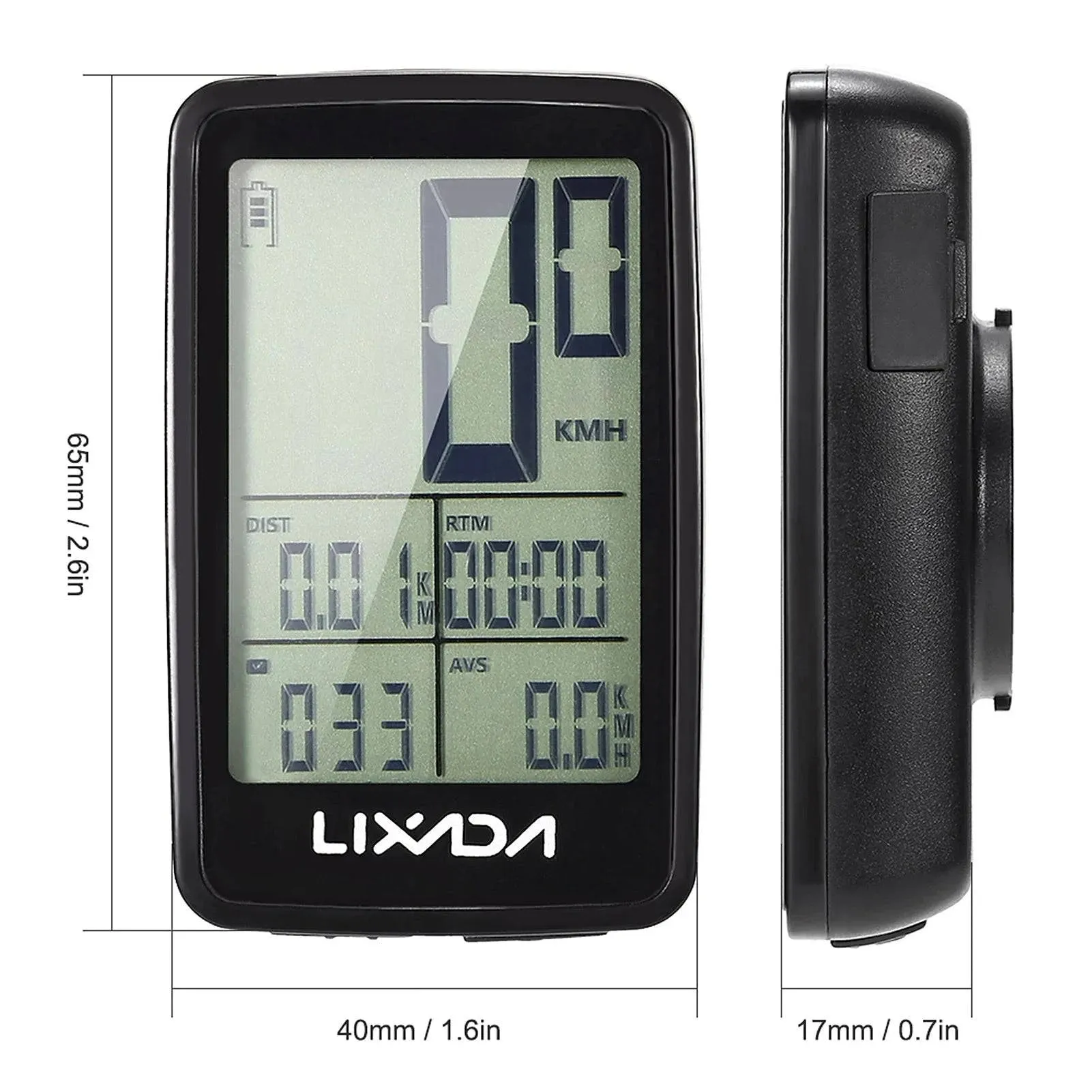 Lixada Speedometer OdometerLCD Digital Display Rechargeable Wireless Bike Cycling Computer Waterproof Riding Bike Accessories