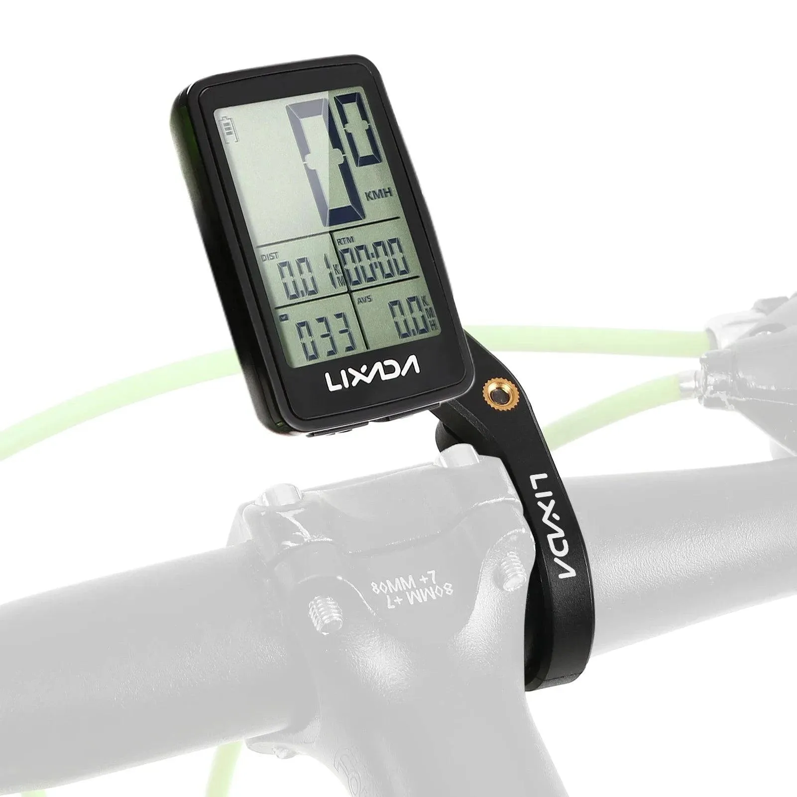 Lixada Speedometer OdometerLCD Digital Display Rechargeable Wireless Bike Cycling Computer Waterproof Riding Bike Accessories