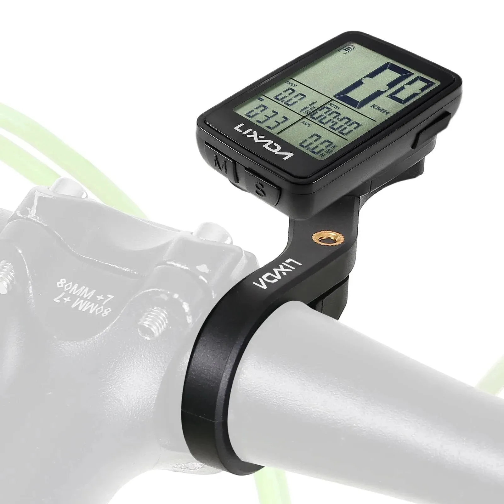 Lixada Speedometer OdometerLCD Digital Display Rechargeable Wireless Bike Cycling Computer Waterproof Riding Bike Accessories