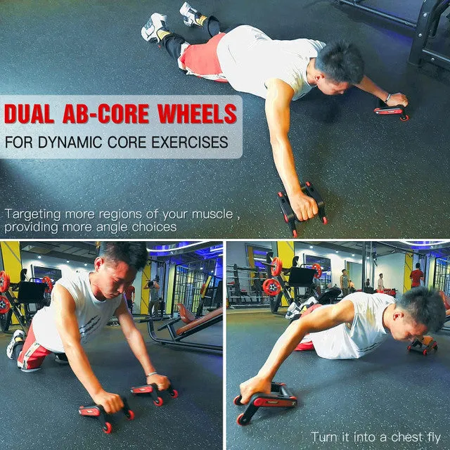 Multi-Functional Ab Roller Wheel And Push Up Bars Workout