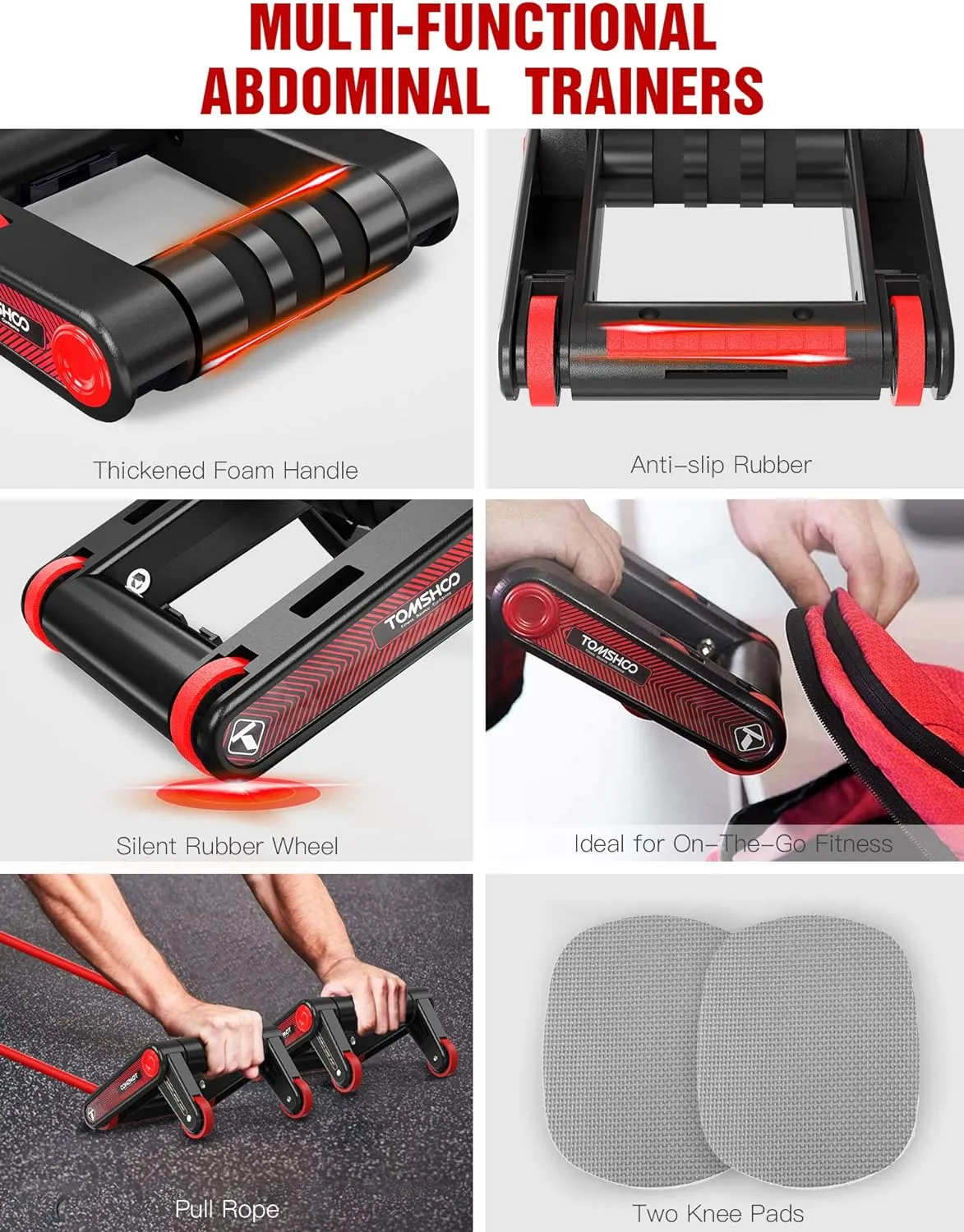 Multi-Functional Ab Roller Wheel And Push Up Bars Workout
