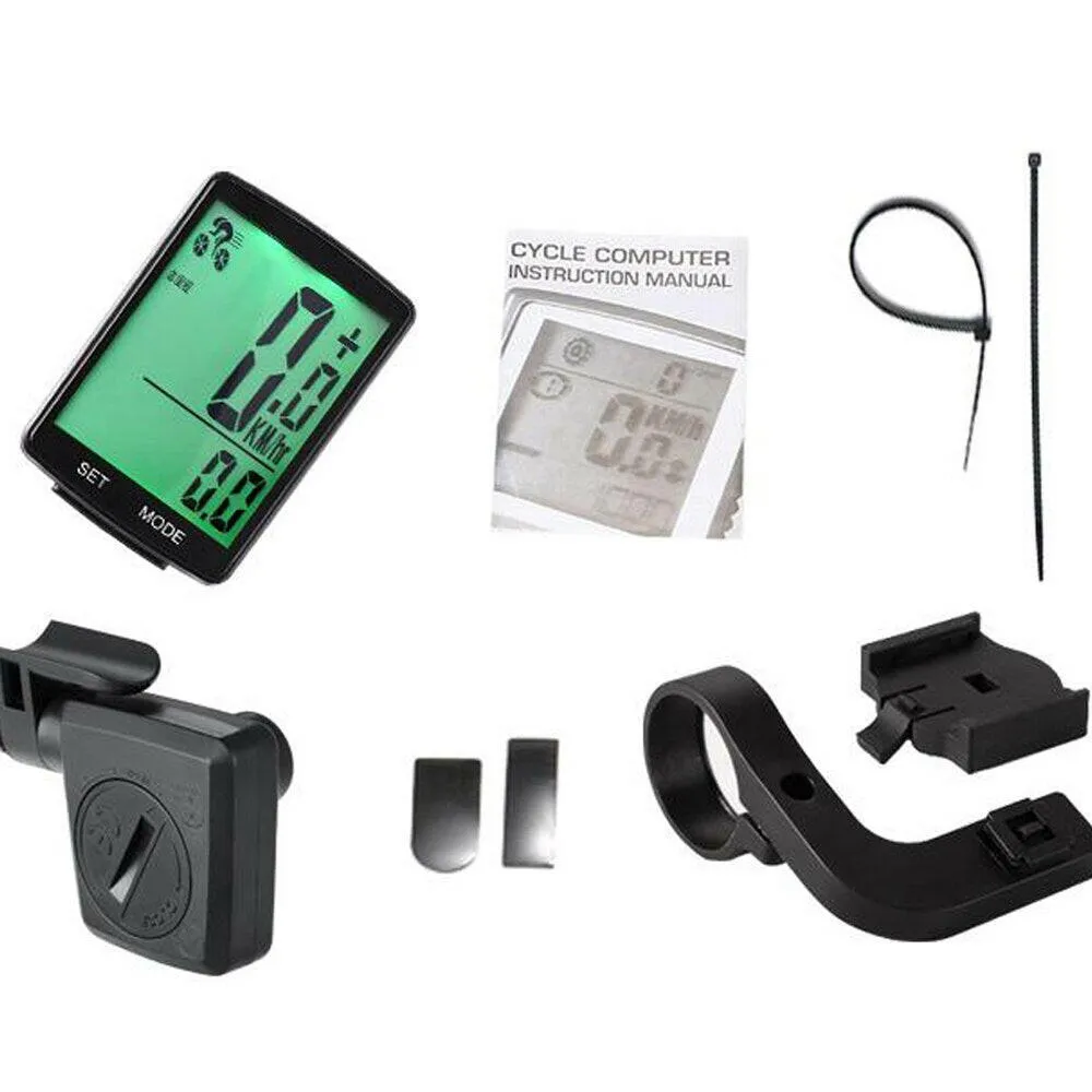 Multifunctional Bicycle Computer Wireless Bike Rainproof Speedometer Odometer Cycling 2.8inch LCD Screen Backlight Waterproof