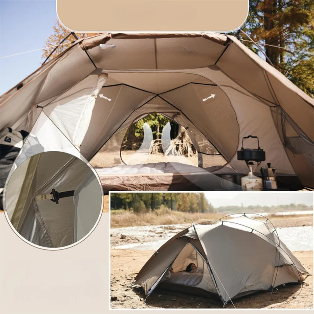 Naturehike Hillock6 One Bedroom One Hall Tent UPF50  Brown Color For 2 people