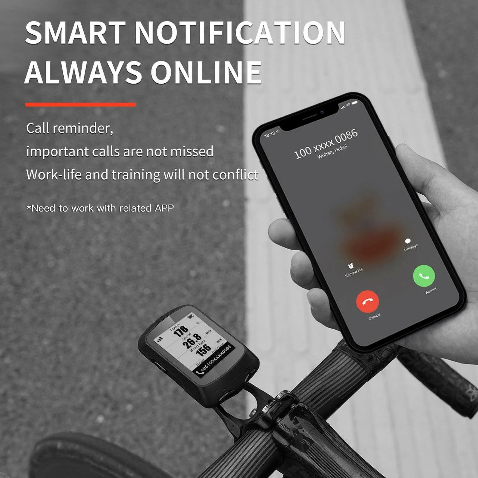 Smart GPS Cycling Computer Bike with BT 5.0 ANT  Function Wireless Digital Speedometer Auto Backlight IPX7 Accurate Bike Computer