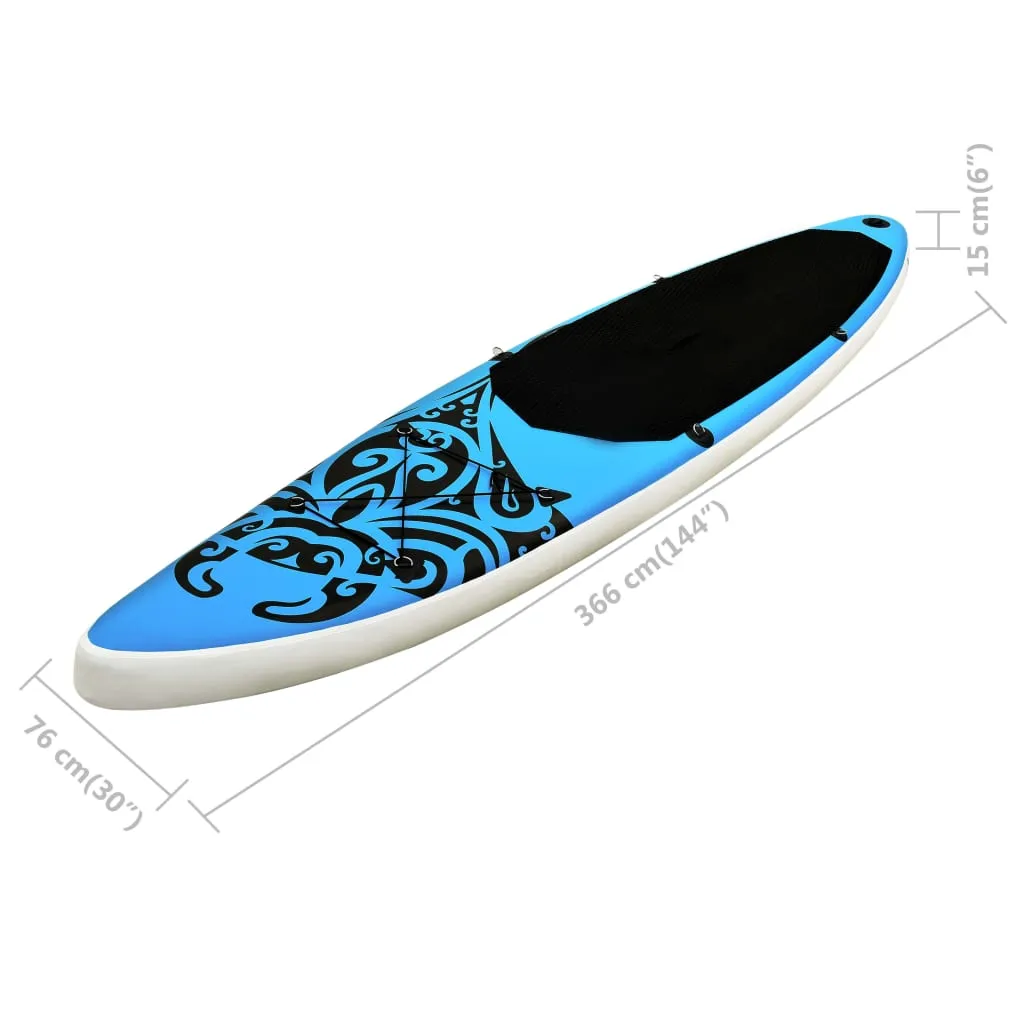 vidaXL Inflatable Stand Up Paddleboard Set 366x76x15 cm Blue